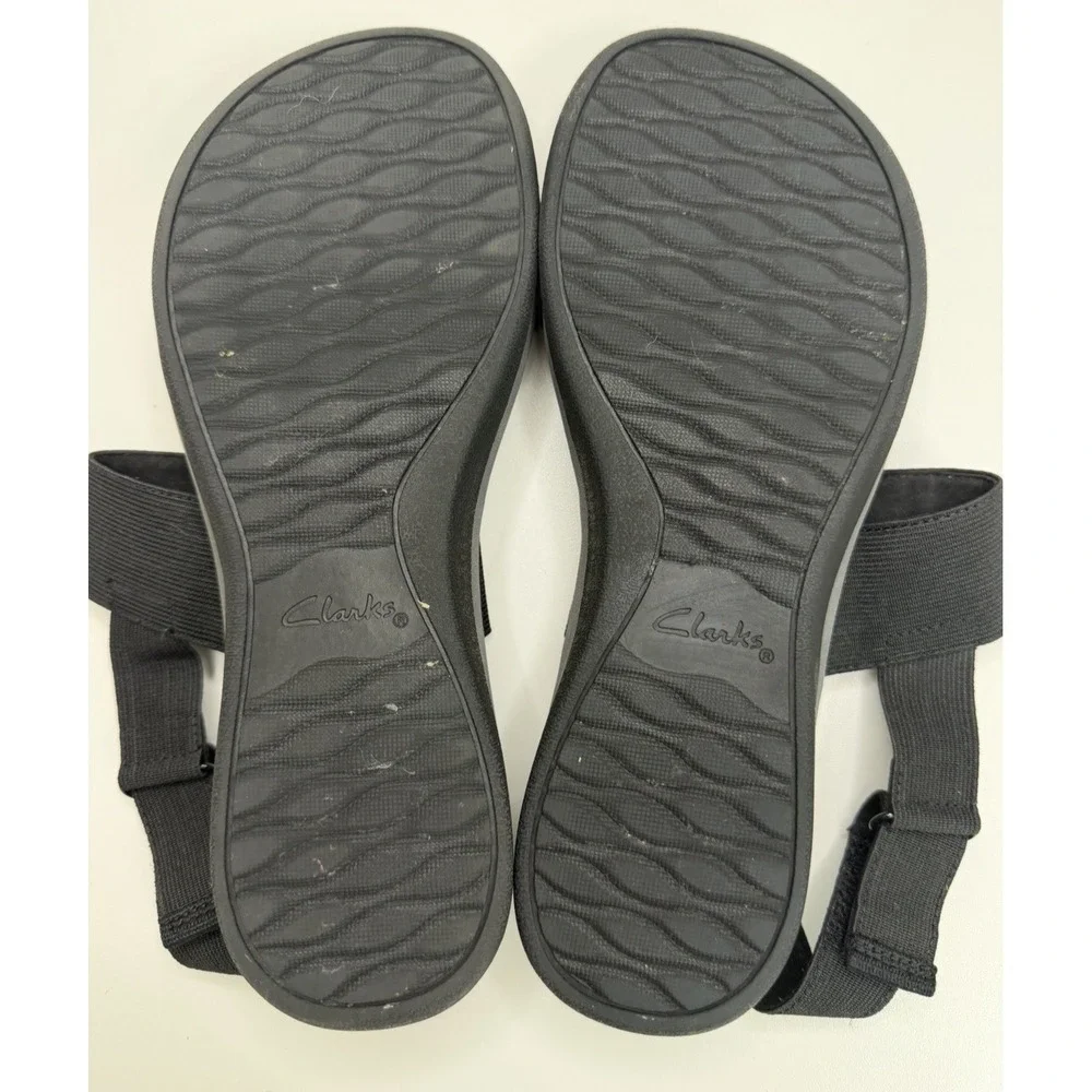 Clarks Womens Arla Jacory Black Comfort Strap Sandals Size 10‎